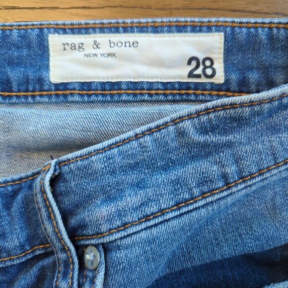 Rag & Bone Dre Low Rise Slim Boyfriend Women Jeans 28 light blue distressed - Picture 7 of 16